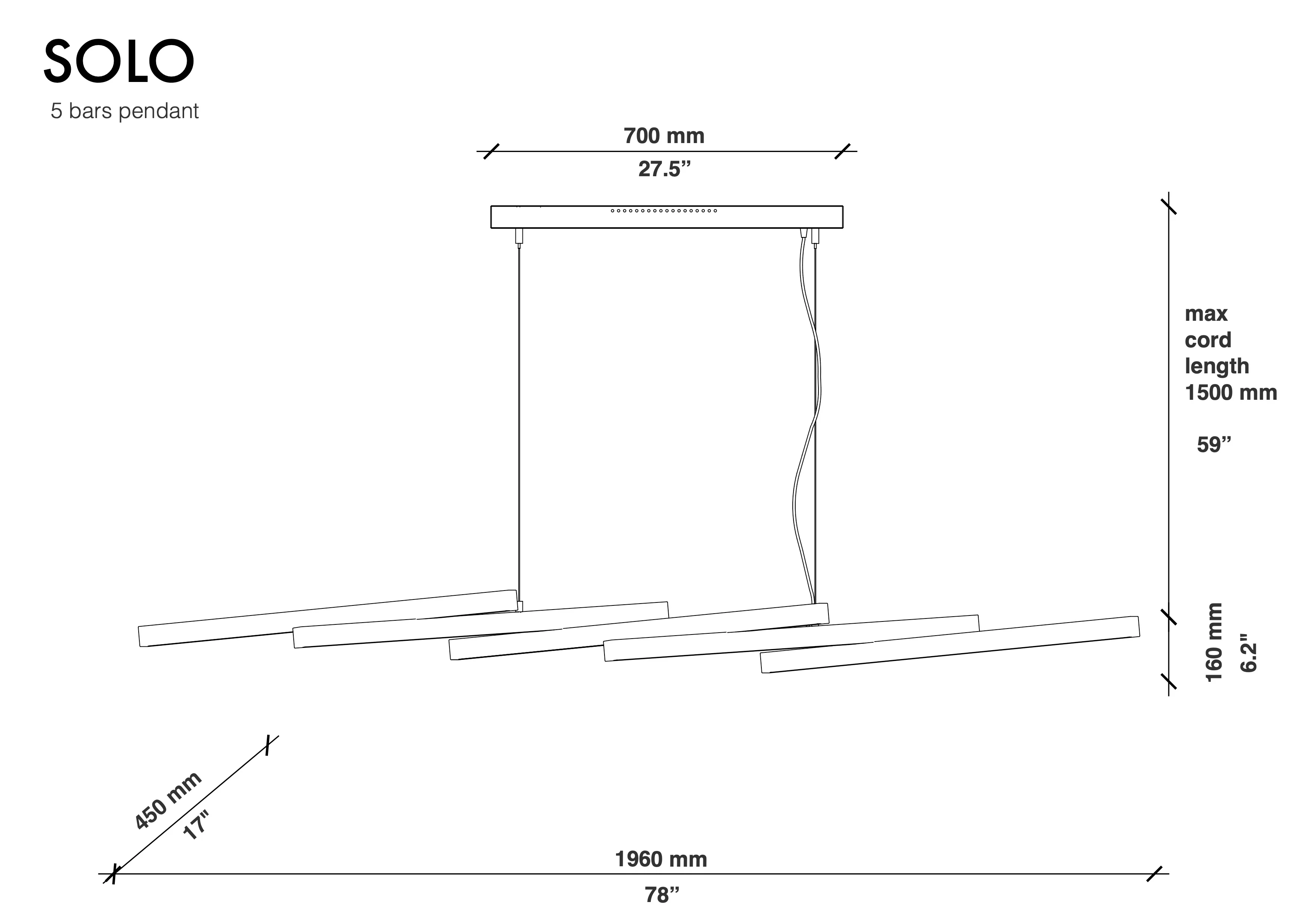SOLO (wooden chandelier with 5 Bars) - Image 7